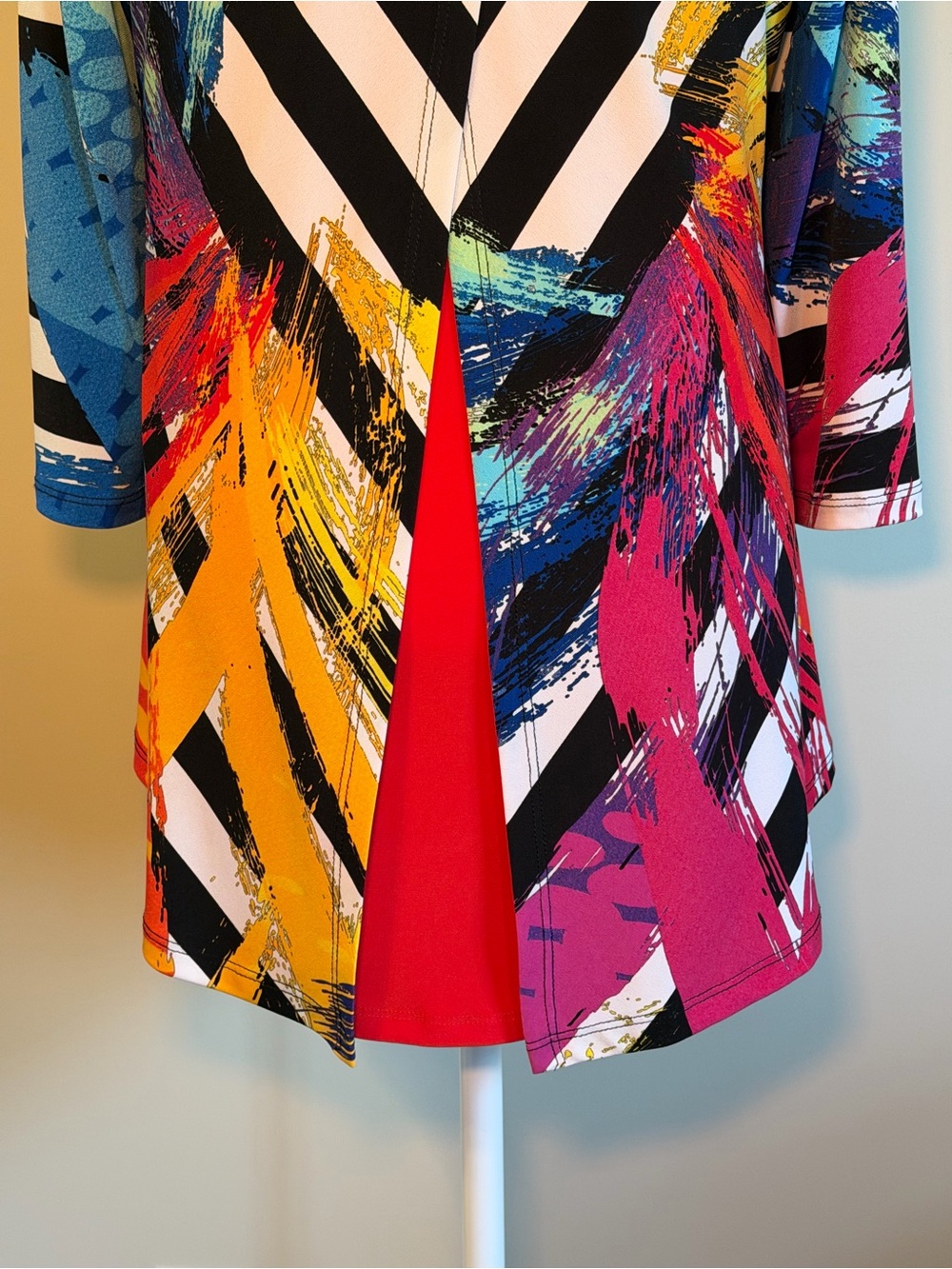 Joseph Ribkoff Multicolor Abstract Striped Swing Tunic - Picture 4 of 4